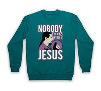 Big Lebowski Nobody Fucks with The Jesus Sweat-Shirt des Adultes, Vert Jade, Medium