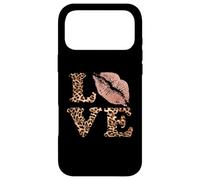 Big Lips Love Lettres imprimées léopard Rose Lèvres Valentine Love Coque pour iPhone 17 Pro Max