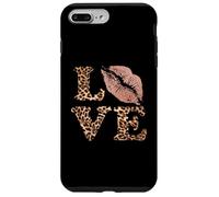 Big Lips Love Lettres imprimées léopard Rose Lèvres Valentine Love Coque pour iPhone 7 Plus/8 Plus