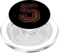 Big Maroon Color Number 5 Five Grunge Distressed Design PopSockets PopGrip pour MagSafe