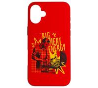 Big Meat Energy Grilling Meme Retro BBQ Dad Humour Style Rouge Coque pour iPhone 16 Plus