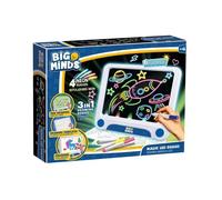 Big Minds - Tableau Magique Led Tablette Dessin Enfant 3 En 1 Enfants 4 Ans+ Tablette D'écriture 6 Pochoirs Réversibles