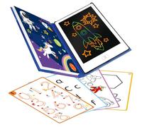 Big Minds - Tablette Dessin Enfant Espace Lcd | Tablette Magique Enfant 20 Pochoirs Réversibles | Ardoise Magique Format Livre | Jouet Enfants 4 Ans Effaçable | Cadeau Enfants | Jouet 6 Ans