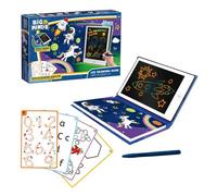 Big Minds - Tablette Dessin Enfant Lcd Ardoise Magique Format Livre Tablette Magique 20 Pochoirs Réversibles Enfant 4 Ans