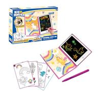 Big Minds - Tablette Dessin Enfant Rainbow Lcd | Tablette Magique Enfant 20 Pochoirs Réversibles | Ardoise Magique Format Livre | Jouet Enfants 4 Ans Effaçable | Cadeau Fille 5 Ans | Jouet 6 Ans