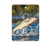 Big Mouth Bass Bait Désodorisant de voiture à suspendre, tablettes d'aromathérapie parfumées longue durée, cartes parfumées carrées pour véhicules, chambre à coucher, armoire, style noir