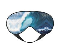 Big Ocean Wave Masque de sommeil à imprimé HD, couverture douce et respirante pour les voyages, le travail de nuit et la méditation