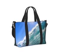 Big Ocean Wave Sac à main de voyage léger et pliable avec impression HD pour w nd, vacances, avion