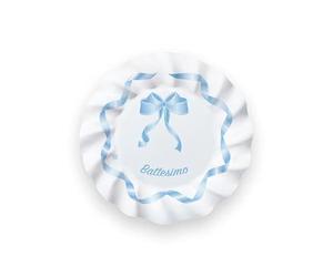 Big Party Assiettes baptême bleu ciel en carton 20 cm - Lot de 8 pièces