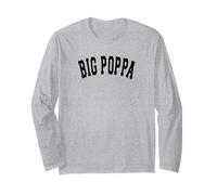 Big Poppa Varsity Hip Hop Dad Fathers Day Manche Longue