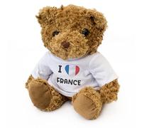 Big Red Egg Ours en peluche avec inscription « I Love France »