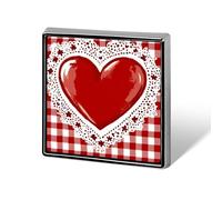 Big Red Heart Broches et épingles unisexes carrées légères pour vêtements, châle, chapeau