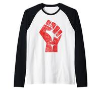Big Red Levé Poing Salut d'Unité Solidarité Résistance Manche Raglan