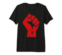 Big Red Levé Poing Salut d'Unité Solidarité Résistance T-Shirt Haut de Gamme