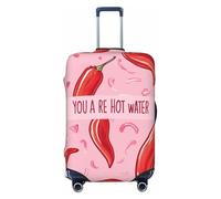 Big Red Pepper Housse de protection élastique pour valise de voyage Motif imprimé anti-rayures, Noir , XL
