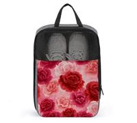 Big Red Roses Sac à chaussures de Saint-Valentin pour voyage Usage quotidien Anti-poussière Pochette de rangement pour chaussures de golf