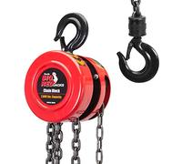 Torin BIG Red Palan à chaîne Manuel 1 Tonne capacité 907,2 kg 2,5 m chaîne Chute Manuelle avec 2 Crochets Robustes, pour entrepôt de Machines Automobiles, Rouge, TR9010