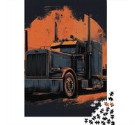 Big Rig Truck Illustration Puzzle 1000 Pièces Educa Jouet en Bois Cadeau Unique De l'art De La Décoration Jeu Éducatif Challenge Toy pour Adultes Et Enfants À Partir De 12 Ans 70x50cm/1000pcs