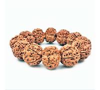 Big Rudraksha Bodhi Big Rudraksha Bodhi Bracelets pour l'homme la Femme Une Main Mala (Couleur métal: des Perles de 18 mm pour la Femme)