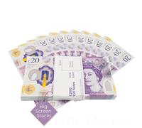 Big Screen Stacks | Nouvelle édition £20 £ Prop Money Pounds | Fabriqué par les gagnants du UK Industry Award | 2000 £ en faux billets de banque | Conforme à la Banque d'Angleterre