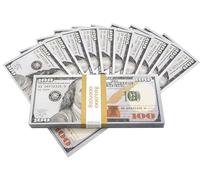 Big Screen Stacks,Prop Money,Faux dollars américains réalistes - 10 000 $ entièrement imprimés (édition 2013) - Sangle de rechange - Accessoires de film pour faux billets de jeu pour jeux de casino
