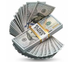 Big Screen Stacks,Prop Money,Faux dollars américains réalistes - 10 000 $ entièrement imprimés (édition 2013) - Sangle de rechange - Accessoires de film pour faux billets de jeu pour jeux de casino