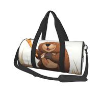 Big Sea Wave Sac de sport imprimé HD avec poche humide et compartiment à chaussures, sac de voyage pour homme et femme, Beaver Working., Taille unique, Sac de voyage