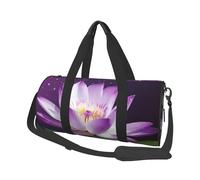 Big Sea Wave Sac de sport imprimé HD avec poche humide et compartiment à chaussures, sac de voyage pour homme et femme, Fleur de Lotus Violet, Taille unique, Sac de voyage