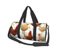 Big Sea Wave Sac de sport imprimé HD avec poche humide et compartiment à chaussures, sac de voyage pour homme et femme, A Brood of Poules., Taille unique, Sac de voyage