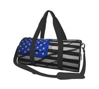 Big Sea Wave Sac de sport imprimé HD avec poche humide et compartiment à chaussures, sac de voyage pour homme et femme, Drapeau américain à ligne bleue., Taille unique, Sac de voyage