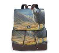Big Sheep Valley Sac à dos de voyage tendance pour femme, sac à dos décontracté, sac à dos en cuir imprimé pour femme pour le travail