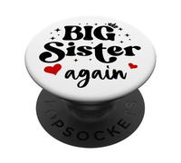 Big Sister Again Announcement Sign 2025 Sister to Be 2026 PopSockets PopGrip Adhésif