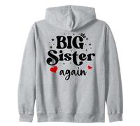 Big Sister Again Announcement Sign 2025 Sister to Be 2026 Sweat à Capuche