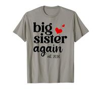 Big Sister Again Announcement Sign 2026 Older Sister to Be T-Shirt