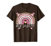 Big Sister Little Sister Enfants Léopard Arc-en-Ciel Grande sœur T-Shirt, Homme, Marron, L