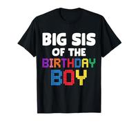 Big Sister of The Birthday Boy Master Builder Bricks Blocks T-Shirt