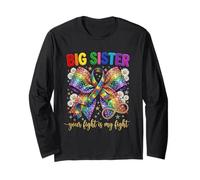 Big Sister Your Fight is My Fight Archet de Sensibilisation à l'Autisme Manche Longue