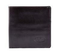 Big Skinny Men's World Leather Bi-Fold Slim Wallet with Zippered Pocket, Holds Up to 35 Cards, Black