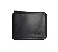 Big Skinny pour Homme Zipfold 2 Plis en Cuir Fin Portefeuille, Peut contenir jusqu'à 25 Cartes de Visite, Noir