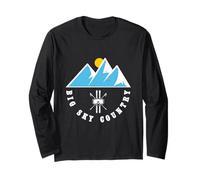 Big Sky Country Montana Montagne géométrique rétro Manche Longue