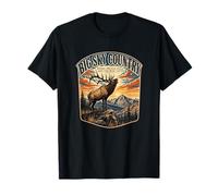 Big Sky Country où Le Elk Bugle et Les Hommes écoutent Le Montana T-Shirt