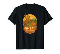 Big Sky Montana Elk Vache et Veau Badge T-Shirt