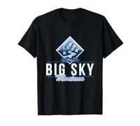Big Sky Montana Retro Mountain River Vintage Ski Randonnée T-Shirt