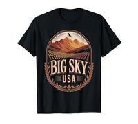 Big Sky Region Iconic Bison Mountain Hommage T-Shirt