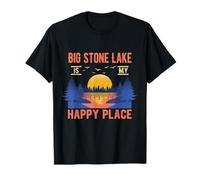 Big Stone Lake Is My Happy Place Camping Sayings Camper T-Shirt