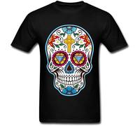 Big Sugar Skull Mexican Day of The Dead Dia De Los Tee 074 O-Neck 100% Cotton Short Sleeve Unisex T-Shirt S