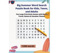 Big Summer Word Search Puzzle Book for Kids, Teens, and Adults:: Fun Large Print Brain Games with Beach, Travel, Nature & Vacation Themes