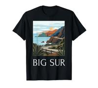 Big sur California Pacific Coast Scenic Drive Design rétro T-Shirt