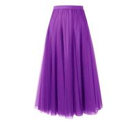 Big Swing Jupe trapèze fine unie, Violet foncé., S
