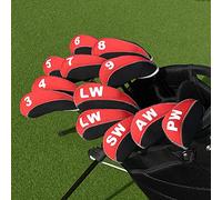 BIG Teeth Golf Iron Club Head Covers Men Set for Right-Hand Neoprene Headcovers Protector with Number Tag Gift Fit for Titleist, Ping, Taylormade, Cobra